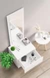 Hexa Red Engineered Wood Dressing Table in Frosty White Colour