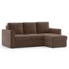 Kowloon Sectional 3 Seater Pull Out Sofa cum Bed In Daschund Brown Colour