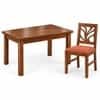 Globally Indian Vallari Solid Sheesham Wood 4 Seater Dining Table Set 4 Chairs Terracotta Orange