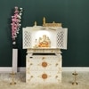D'Dass Multi Color Mdf and Sheesham Wooden Temple With Cabinet For Pooja