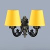 Devansh Metal Electric Wall Light in Antique Gold Colour with Yellow Shade Count of 2 Lights