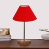 Devansh Red Cotton Table Lamp With  Natural  Wood Base  & Steel Pipe (10X16.25 Inches)-29