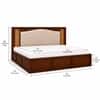 Riva Solid Wood Compact King Bed Hydraulic Storage Provincial Teak Finish Mattress 72 x 72 Inches