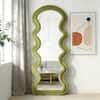 The Artment Green Ripple Edge Unbreakable Floor Mirror For Home (170 X 70 CM)