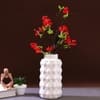 White Geometric Designed Ceramic Vase