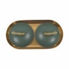 Metalsmith Metal Serveware Box Set of 3 with Tray Green Finish