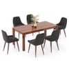 Atlas Solid Wood 6 Seater Dining Table With Rickman Lounge Chairs