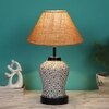 Hattie Beige Jute Glass Table lamp with Iron Base