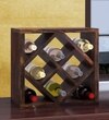 Brena Sheesham Wood Wine Rack In Provincial Teak Finish