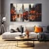 The Castle Decor London Vintage Abstract Wall Art Set of 5 Digital Painting 27x48 Inch