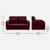Monly Velvet 2 Seater Sofa Maroon Color
