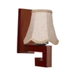 Devansh Wood Wall Mounted Lamp With Beige Jute Shade