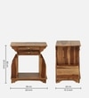 Nrby Sheesham Wood End Table In Rustic Teak Finish
