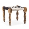 Riaza Solid Wood Maachi Stool in Black & White Canning