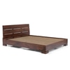 Ohio Solid Wood Queen Size Non Storage Bed In Teak Finish
