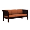 Haveli 3 Seater Wooden Sofa (Orange Colour, Walnut Finish)