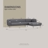 Scandinavian Mira Three Seater Right Chaise Sofa Matte Black Finish