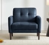 Clark PU Leather Armchair in Blue