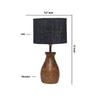 Devansh Black Jute Table Lamp With Wood Natural Base (7X13 Inches)-18