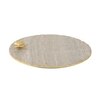 Marble Platter Beige  Round With Gold Foil Work Metal Butterfly Embedded