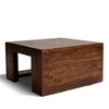 Wayne Sheesham Wood Contemporary Square Coffee Table In Teak Finish
