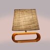 Devansh White Jute Table Lamp With  Wood Natural Base -10