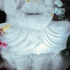 White Fiber Glass Lotus Ganesha Indoor Water Fountain