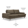 Benjamin 3 Seater Leatherette Sole in Ash Grey Colour