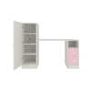 Rio Kids Large Study Desk with Drawers Built In Bookshelf and Square Handles in English Pink Colour
