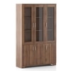 Hubert 6 Door Kitchen Display Cabinet in Classic Walnut Finish