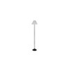 Snow Off White Fabric Floor Lamp with Black Iron Base