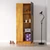 Hexa Red Wooden 1 Door Wardrobe with Hanging Space in Giant Wood and Slate Grey Colour