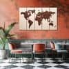 The Castle Decor World Map Wall Art Design 7 Wooden Framed 27x48 Inch
