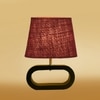 Devansh Maroon Jute Table Lamp With Wood Black Base -13