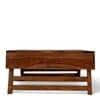 Bradford Sheesham Wood Contemporary Square Foldable Coffee Table In Natural Teak Finish