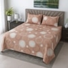 Beige Shade Geometrical 400 TC Cotton Flat Super King Size Bedsheet With 2 Pilllow Covers  Threads