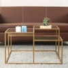 Valentino Glass Mirror Bunching Coffee Table In Dark Gold Finish
