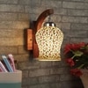 Devansh Solid Wood Electric Wall Light in Brown Colour with Multi Shade Count of 1 Light