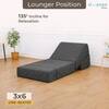 Sleep Spa Foldable 1 Seater Single Foam Fold Out Sofa Cum Bed in Dark Grey Colour