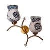 Devansh Metal Electric Wall Light in Gold Colour with Multi Shade Count of 2 Lights
