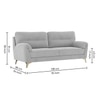 Osbert Velvet 3 Seater sofa in Grey color