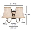Devansh Dual Steel Metal  Wallmounted Lamp With Beige Jute  Shade
