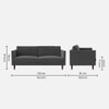 Tharoli Velvet 2 Seater Sofa in Grey Colour