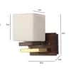 Eliante Key Wood And Iron Wall Light With Glass In Gold And Brown Colour