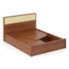 Kaarya Engineered Wood King Size Bed With Box Storage in Wheat Brown Walnut Finish