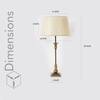 Delta Brass Table Lamp with Off White Linen Shade