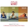 LiveIn Adapt - Roll Pack Mattress with 3 Interchangeable Firmness Layers (78 x 70 in, 5 Inches)
