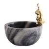 Marble Nut candy  Bowl Brass Bunny embedded
