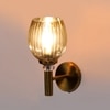 Devansh Metal Electric Wall Light in Gold Colour with Lavender Shade Count of 1 Light