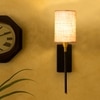 Devansh Metal Electric Wall Light in Black Colour with White Shade Count of 1 Light